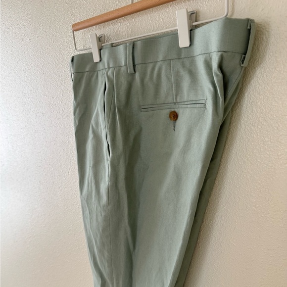 NEW w/ tags! ASOS Linen Dress Pant Men’s size 36x32 in Light Green - Picture 2 of 10